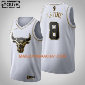 Maillot NBA Chicago Bulls Zach LaVine 8 Nike 2019-20 Blanc Golden Edition Swingman - Enfant